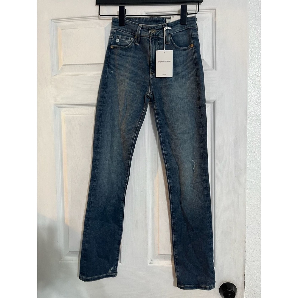 AG Adriano Goldschmied Mari High Rise Slim Straight Jeans Park Blue 23 NWT